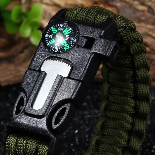 550 Paracord Bracelet with Whistle and Compass